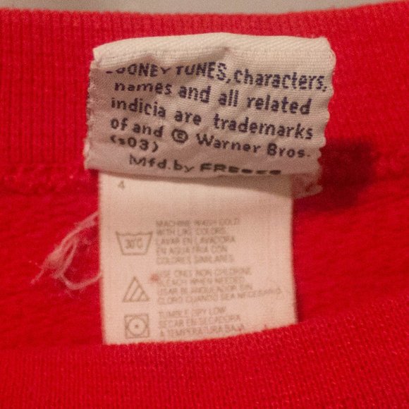 Vintage Looney Tunes Tweety Bird Chicks Deserve it All Sweat Shirt Size XL - Picture 4 of 5